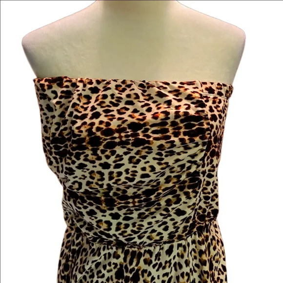"Absolutely Love It" brand Bandeau Maxi Dress Animal Print Women size 1X - Picture 2 of 7